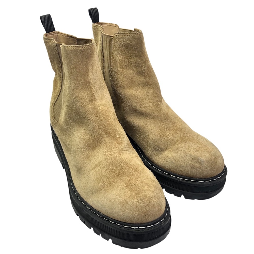 Marc Fisher Tan Suede Boots with Black Soles